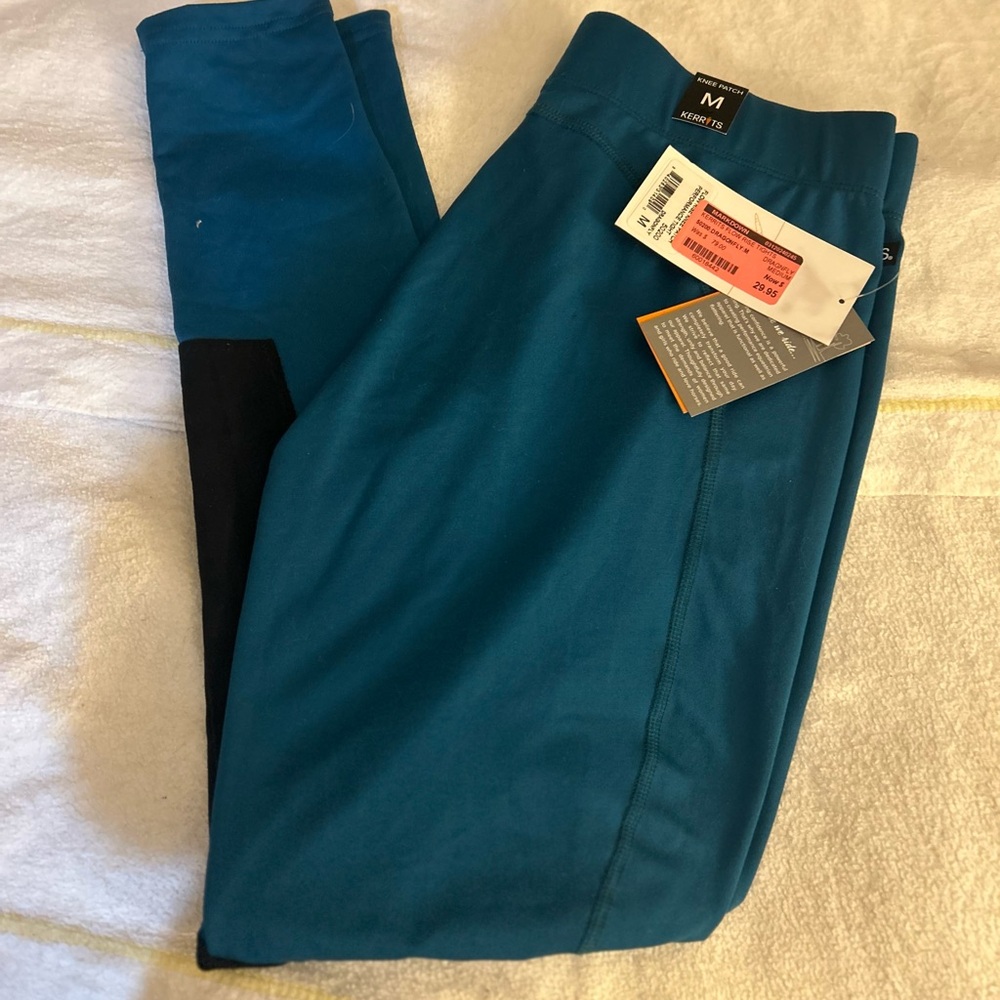 Teal and Black Leggings